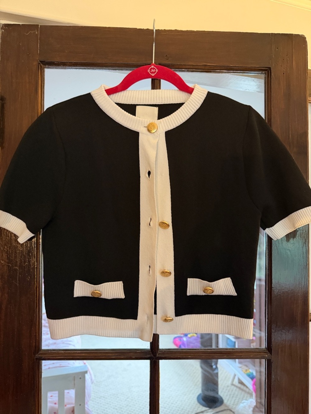 H&M Cream Ribbed Knit Top